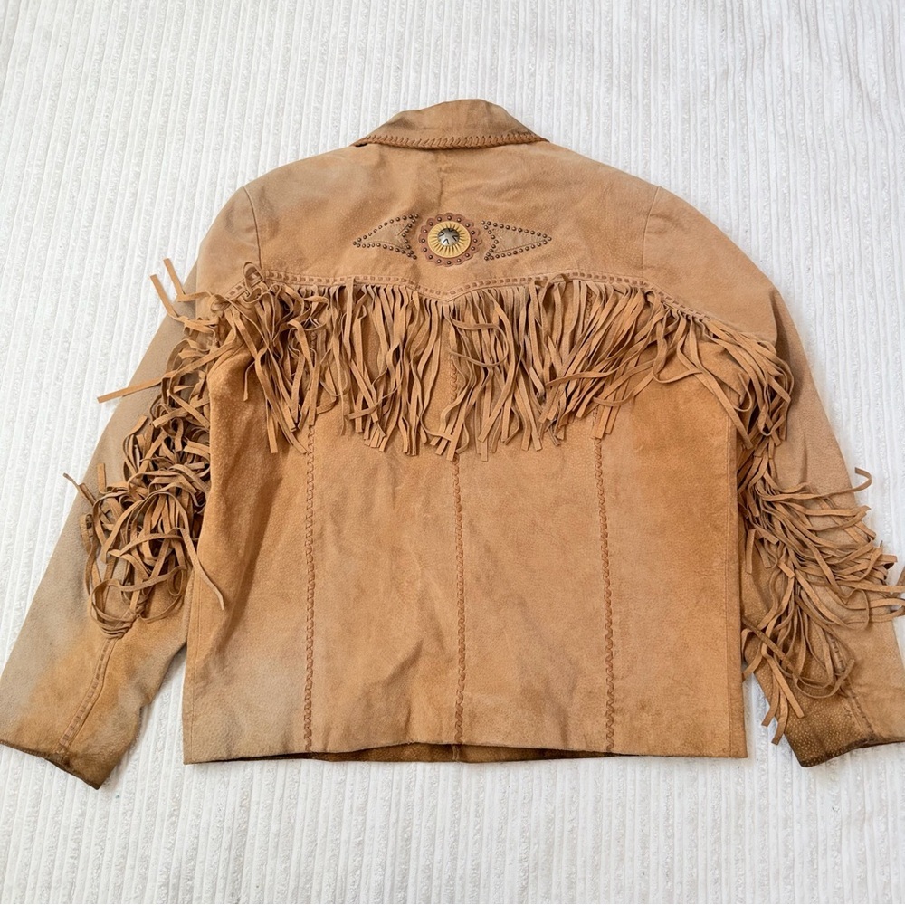 Vintage Scully Tan Suede Fringe Jacket for Men - Picture 4 of 10